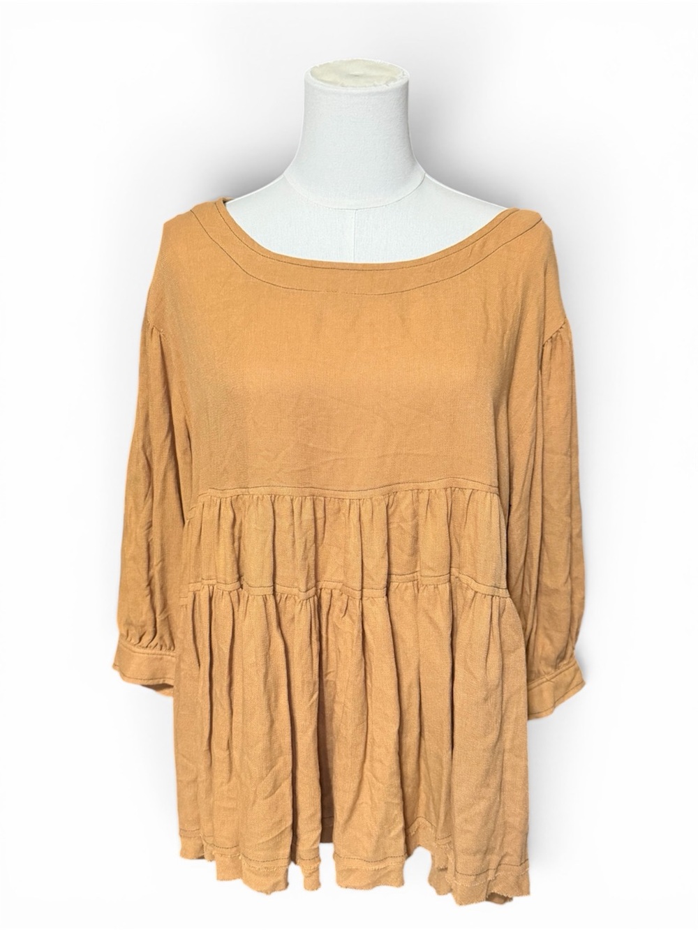 Entro Camel Tan Babydoll Top NWT - Picture 2 of 6